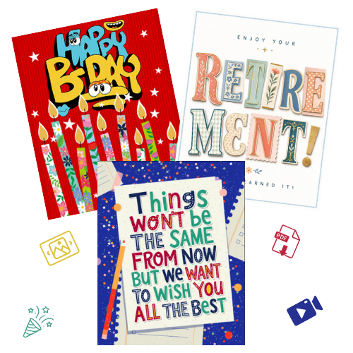 More than just an eCard — slideshow, wishboard, printable PDF and celebration video