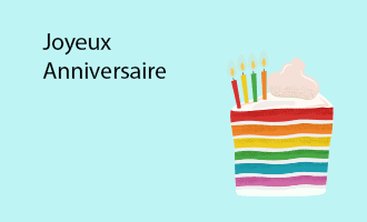 French Birthday group greeting cards