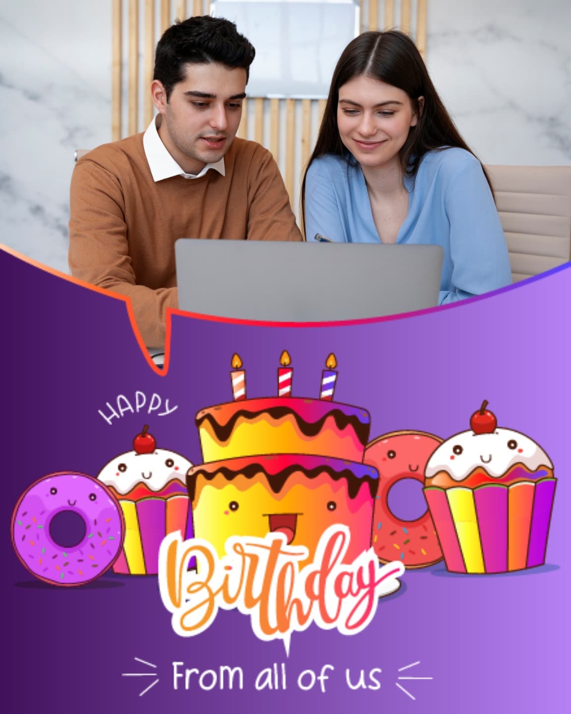 cards with cake donuts