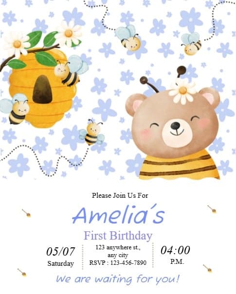 Bear Bee Birthday