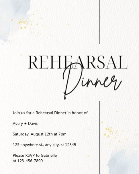 Simple Rehearsal Dinner