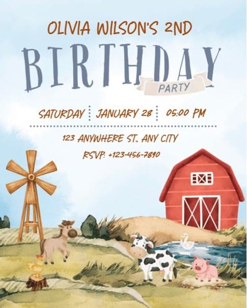 Toddler Farm Birthday