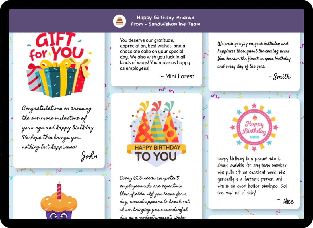 Free Wish Board for colleagues