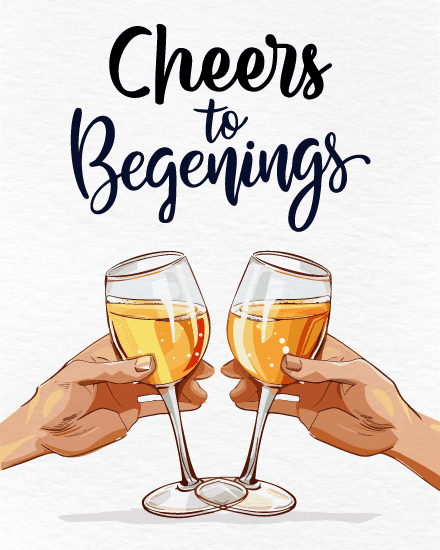 cheers to new beginnings glass toasting cheers to new beginnings glass toasting