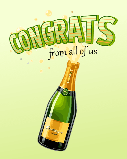 congrats with champagne bottle pop congrats with champagne bottle pop