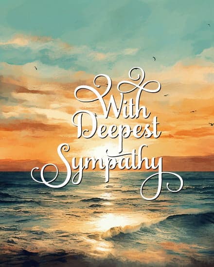 Peaceful ocean sunset with text Peaceful ocean sunset with text