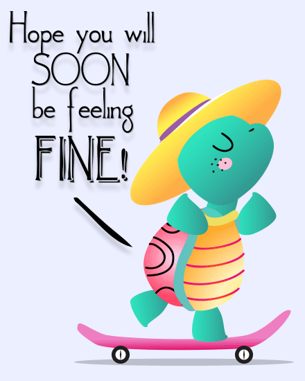 Speedy Recovery Wishes with Skater Turtle Card cover image
