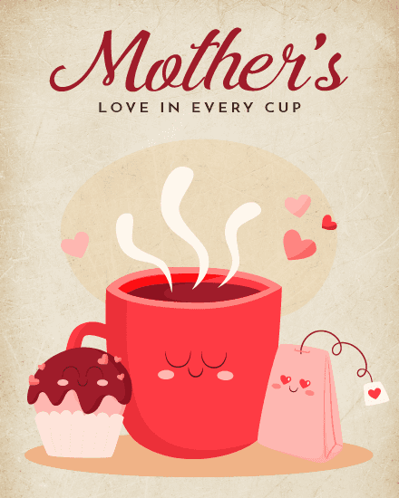 love in every cup with hearts love in every cup with hearts