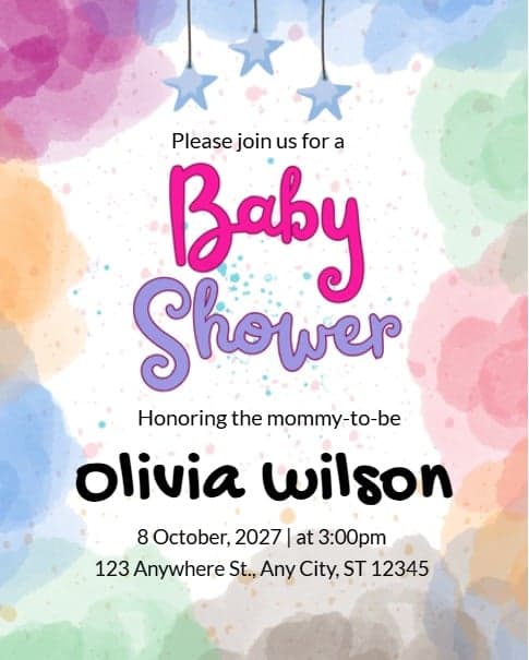 Watercolor Baby Shower Watercolor Baby Shower