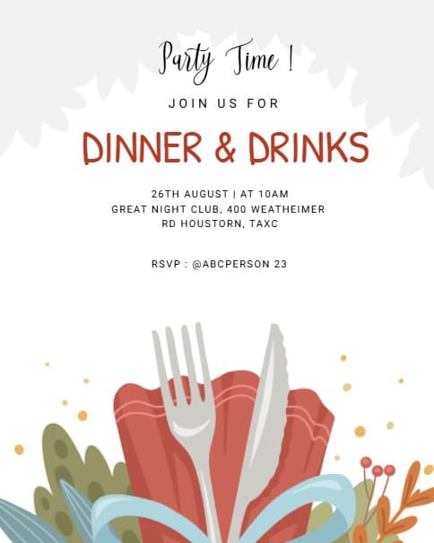 Dinner Drinks Dinner Drinks