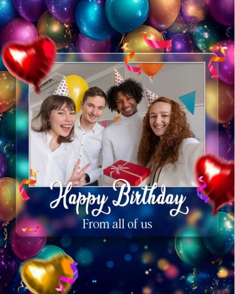 Office Celebration With colorful Balloons Office Celebration With colorful Balloons