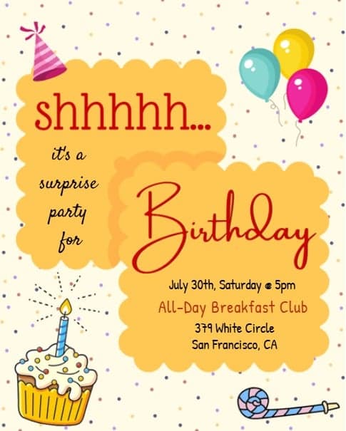 Shhh Surprise Birthday Shhh Surprise Birthday