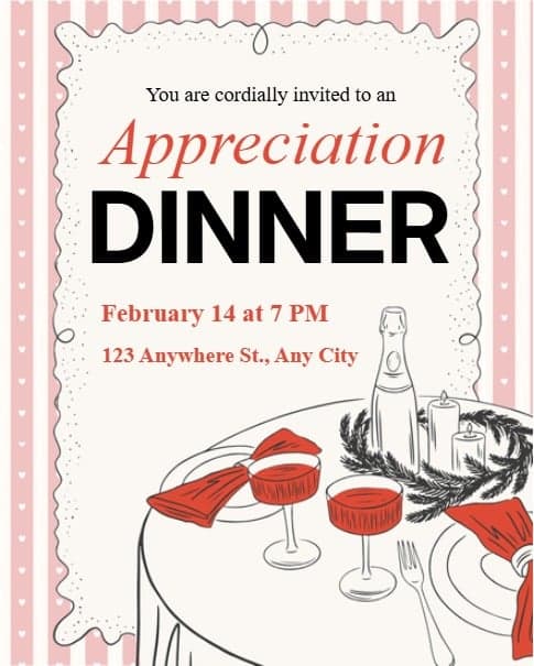 Appreciation Dinner Appreciation Dinner