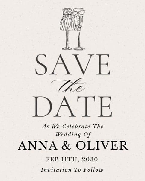 Champagne Save-the-Date Champagne Save-the-Date